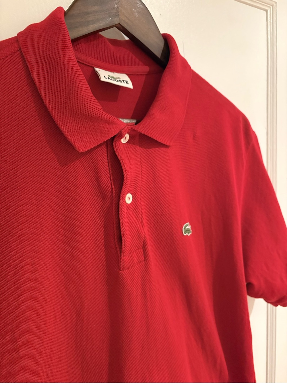 2000s Lacoste Red Piqué Polo – Size 4 / Men’s Medium